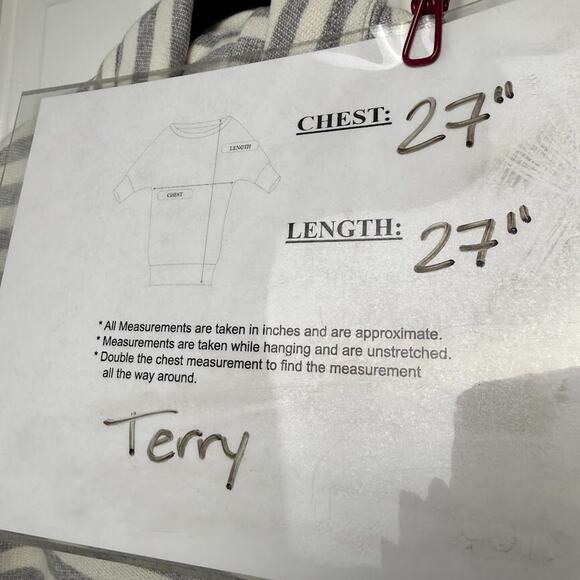 Chaps Cowl Neck Womens XXL White Gray Striped Terry Coastal Pullover Long Sleeve - Picture 6 of 7